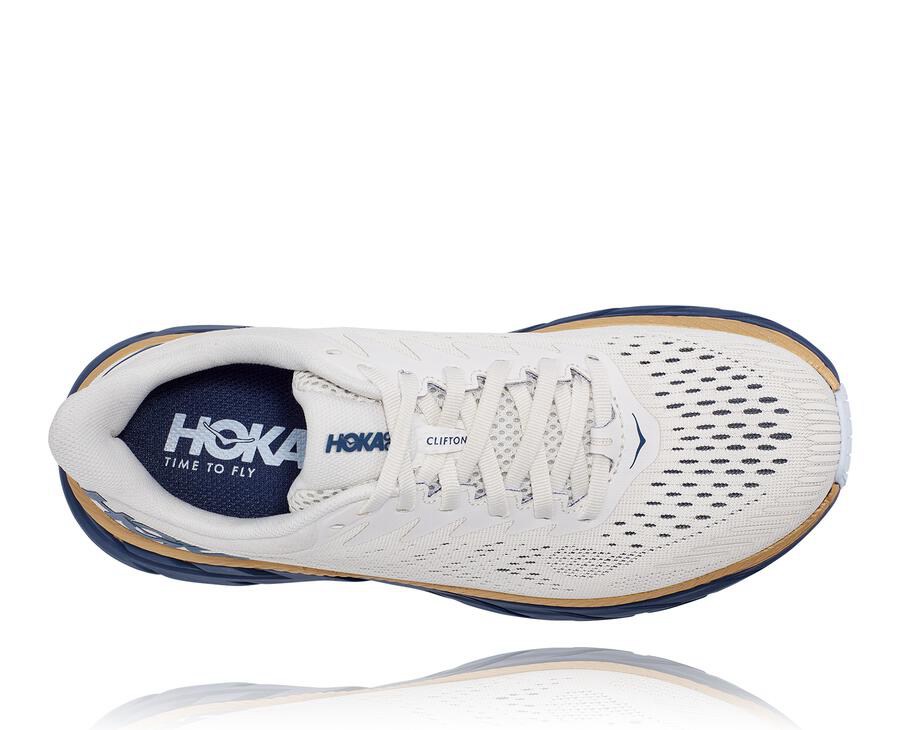 Tenis Hoka One One Feminino Branco/Azuis - Clifton 7 - 081-LITQKV